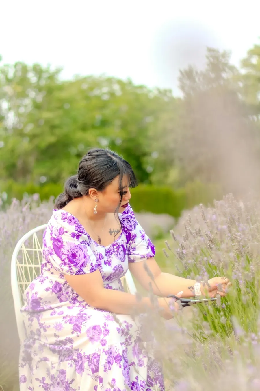 Floral Lavender Cotton Dress - Soft, Flattering & Easy