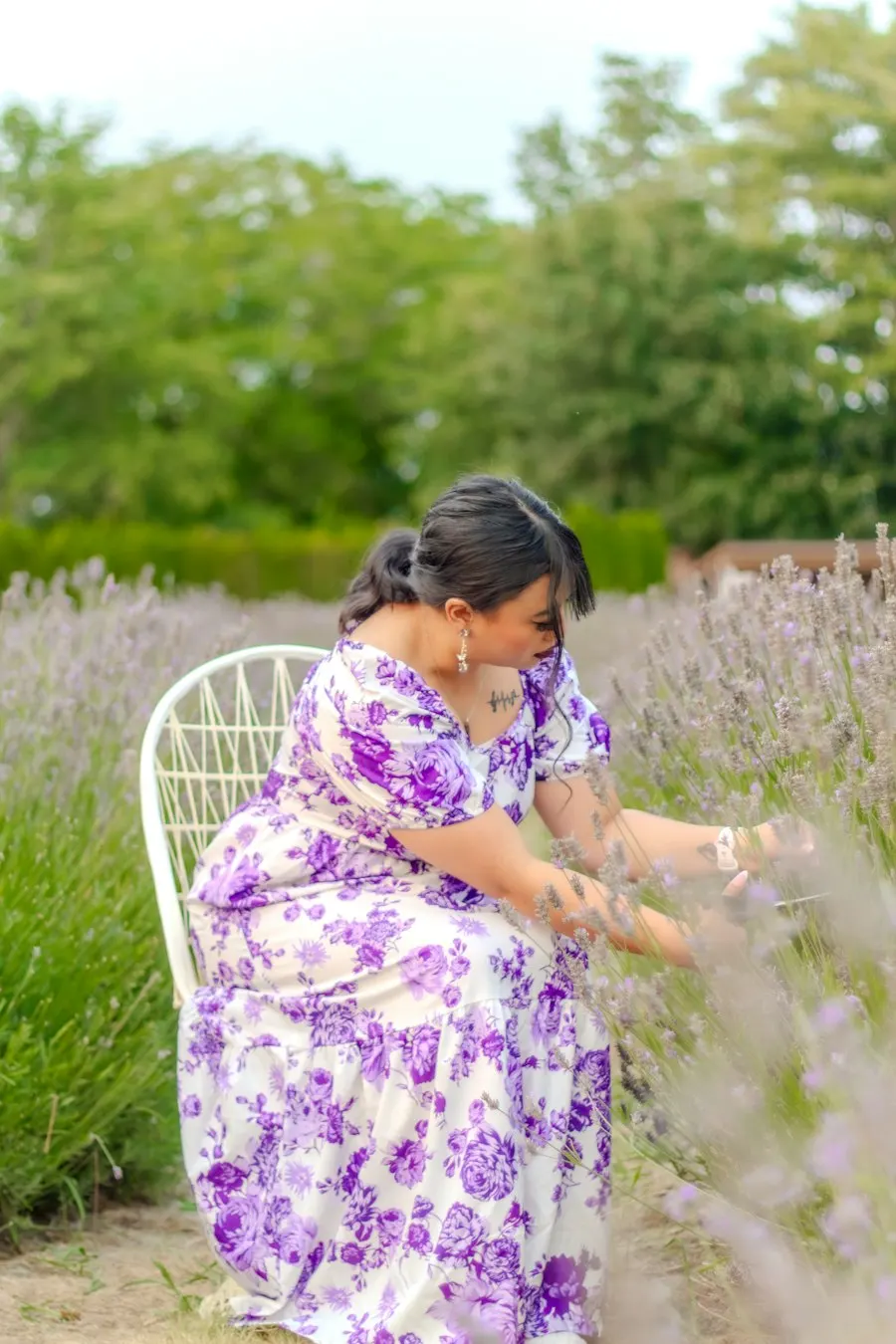 Floral Lavender Cotton Dress - Soft, Flattering & Easy