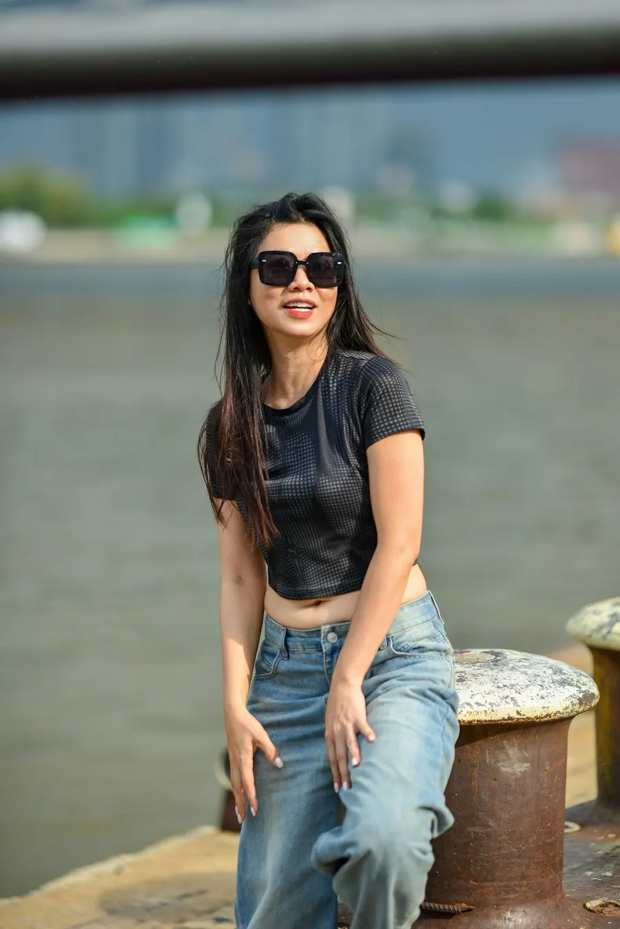 Wide-Leg Black Denim Crop Top - Soft, Flattering & Easy