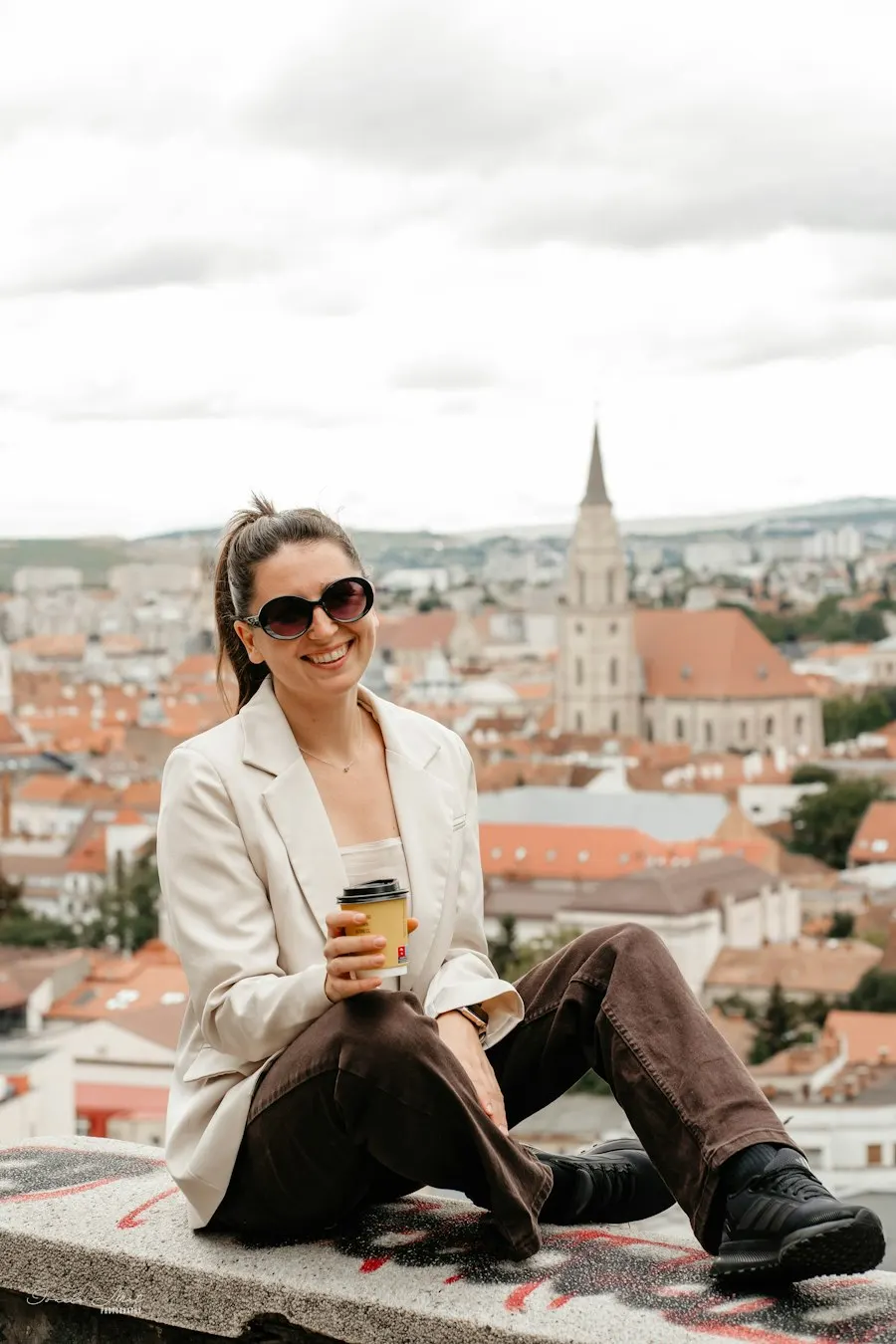 Elegant Beige Poly-Viscose Blazer - Insta-Ready Look
