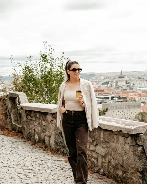 Elegant Beige Poly-Viscose Blazer - Insta-Ready Look