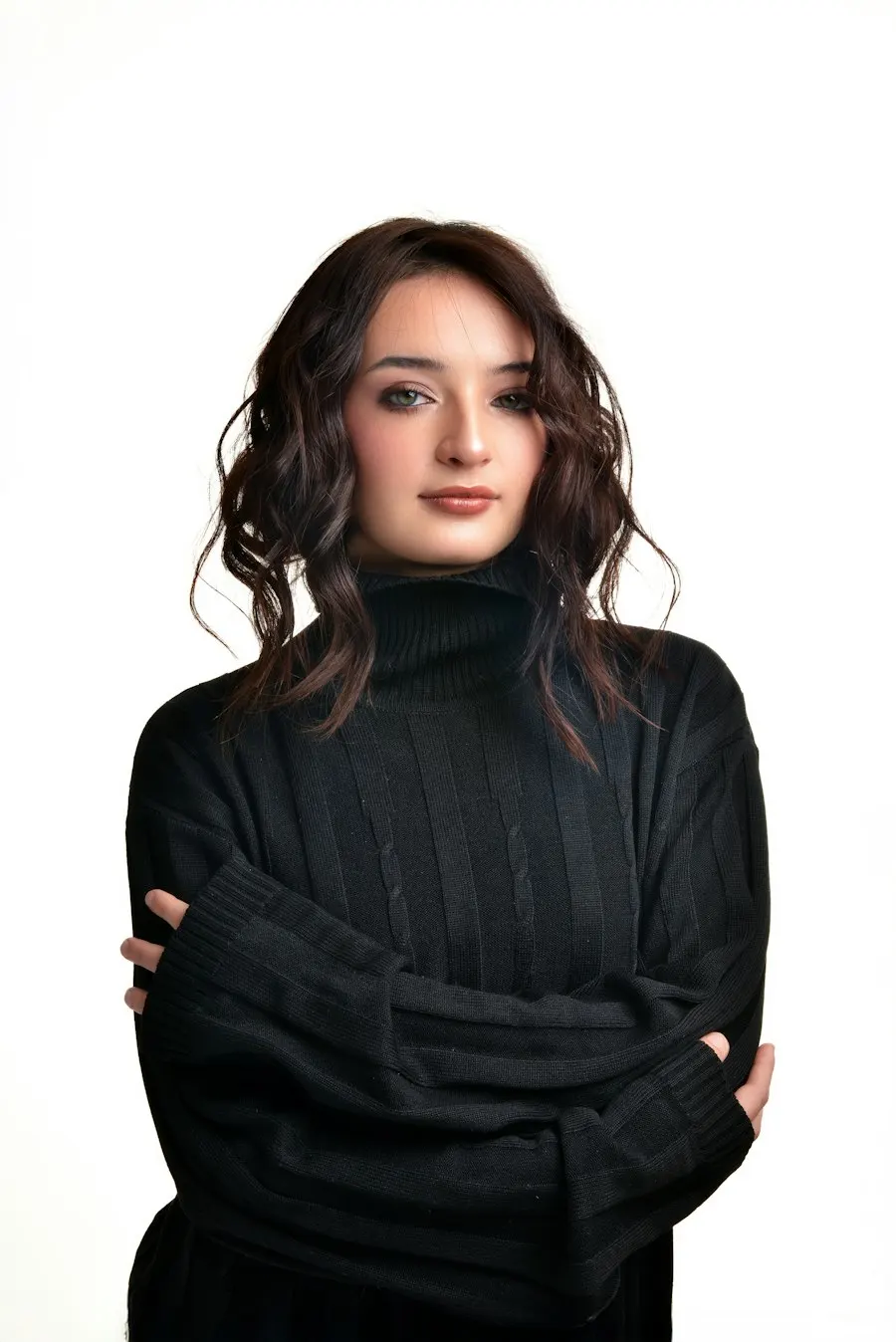 Elegant Turquoise Wool Blend Sweater - Effortless All-Day Glam