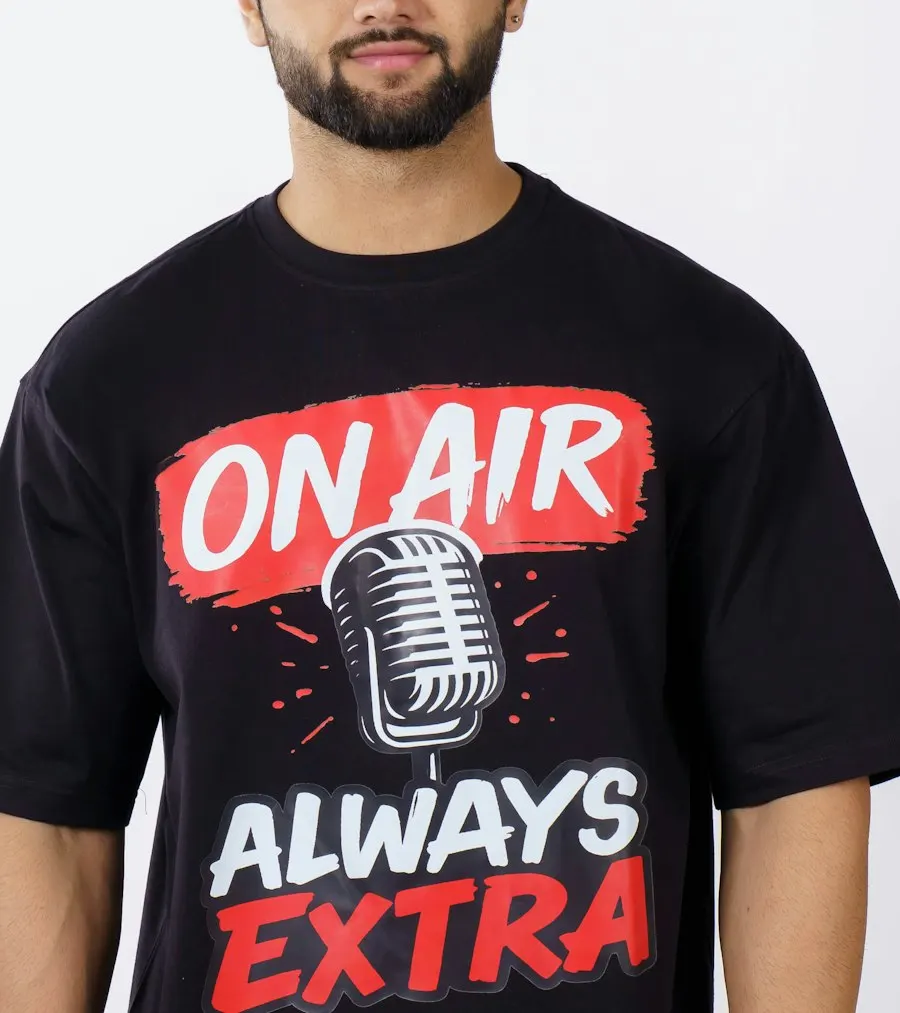 Printed Black Cotton T-Shirt - Clean Modern Fit