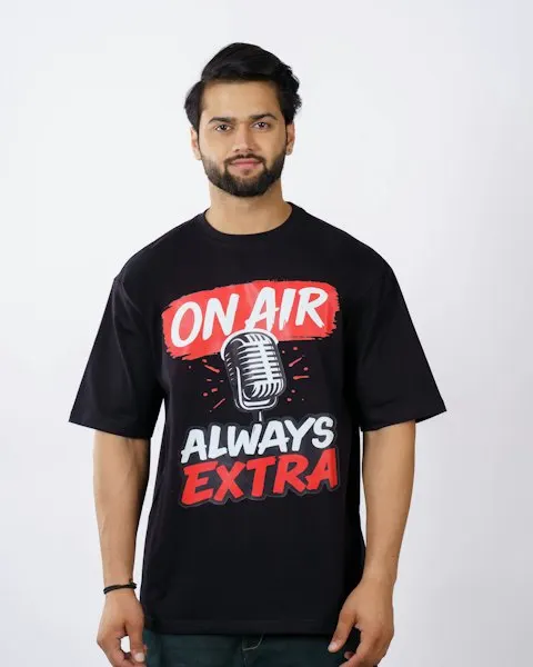 Printed Black Cotton T-Shirt - Clean Modern Fit