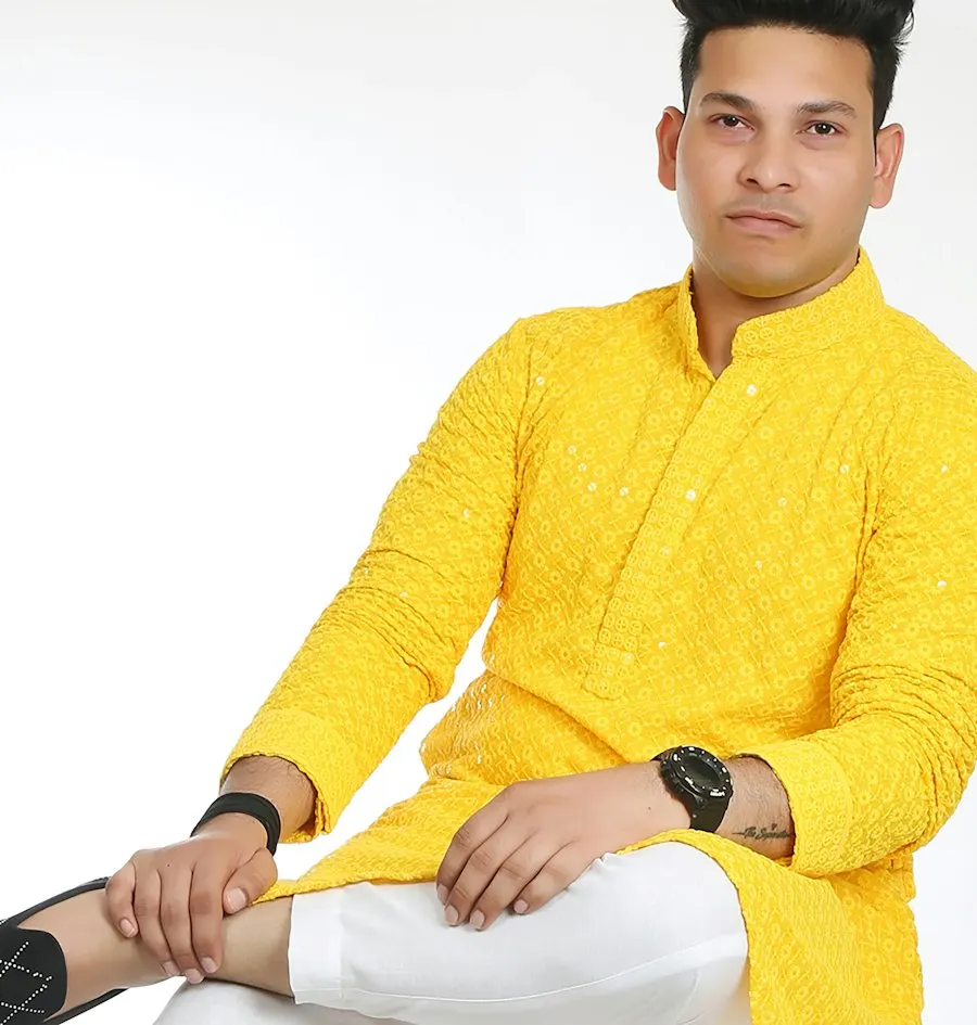 Premium Yellow Silk Blend Kurta Set - Sharp, Easy Everyday Style