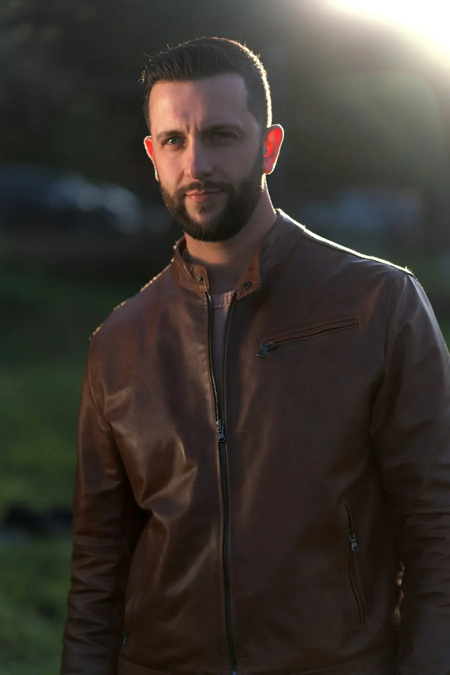 Classic Brown Leather Jacket - Clean Modern Fit