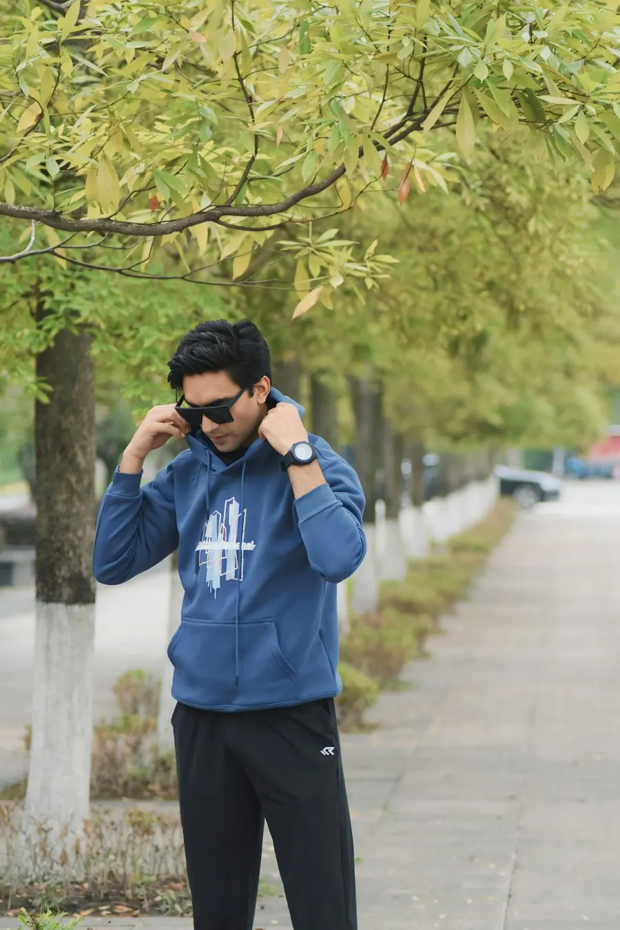 Signature Blue French Terry Hoodie - Sharp, Easy Everyday Style