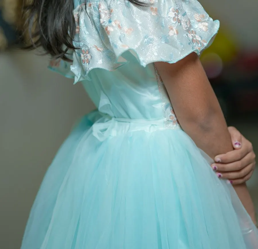 Playful Blue Georgette Dress - Cute & Comfy