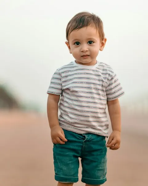 Striped White Denim T-Shirt - Easy Wear for Busy Kids