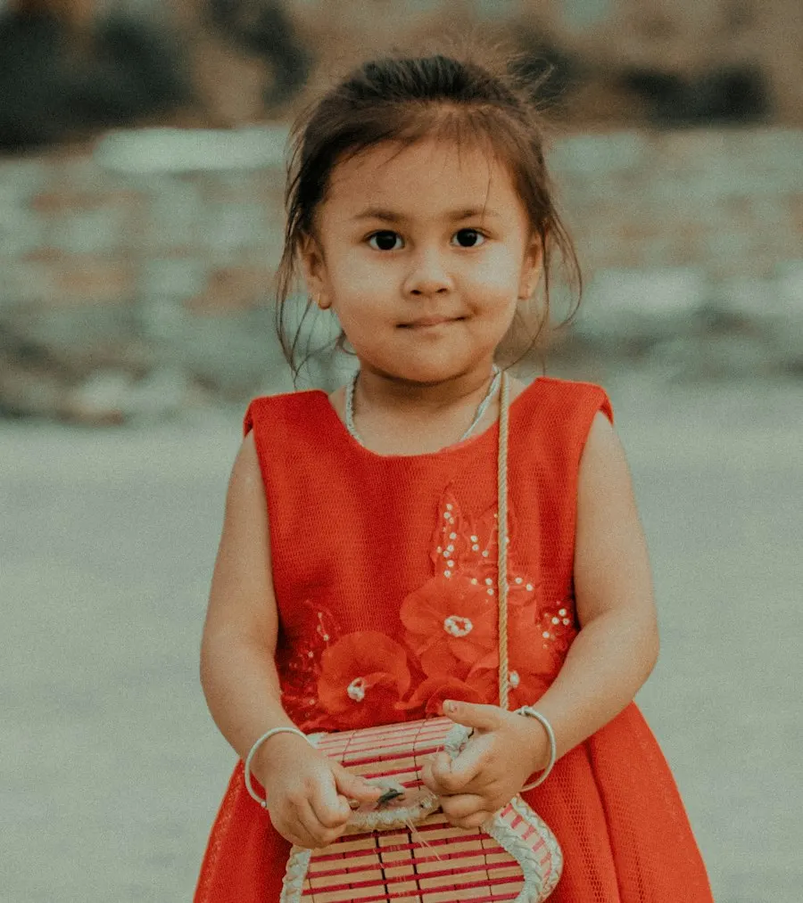 Playful Red Crepe Dress - Easy Wear for Busy Kids