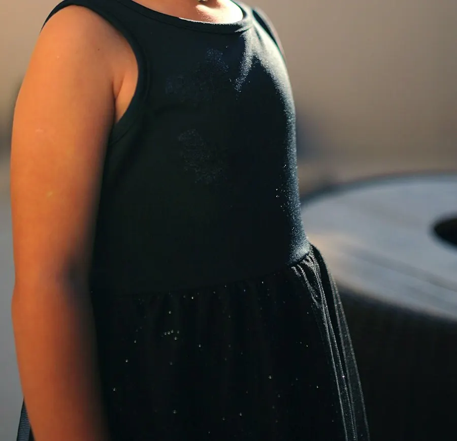 Little Star Black Georgette Dress - Twirl-Ready Fun