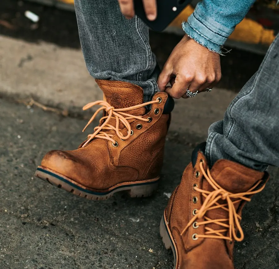Smart Brown Denim Boots - Premium Feel, Easy Care