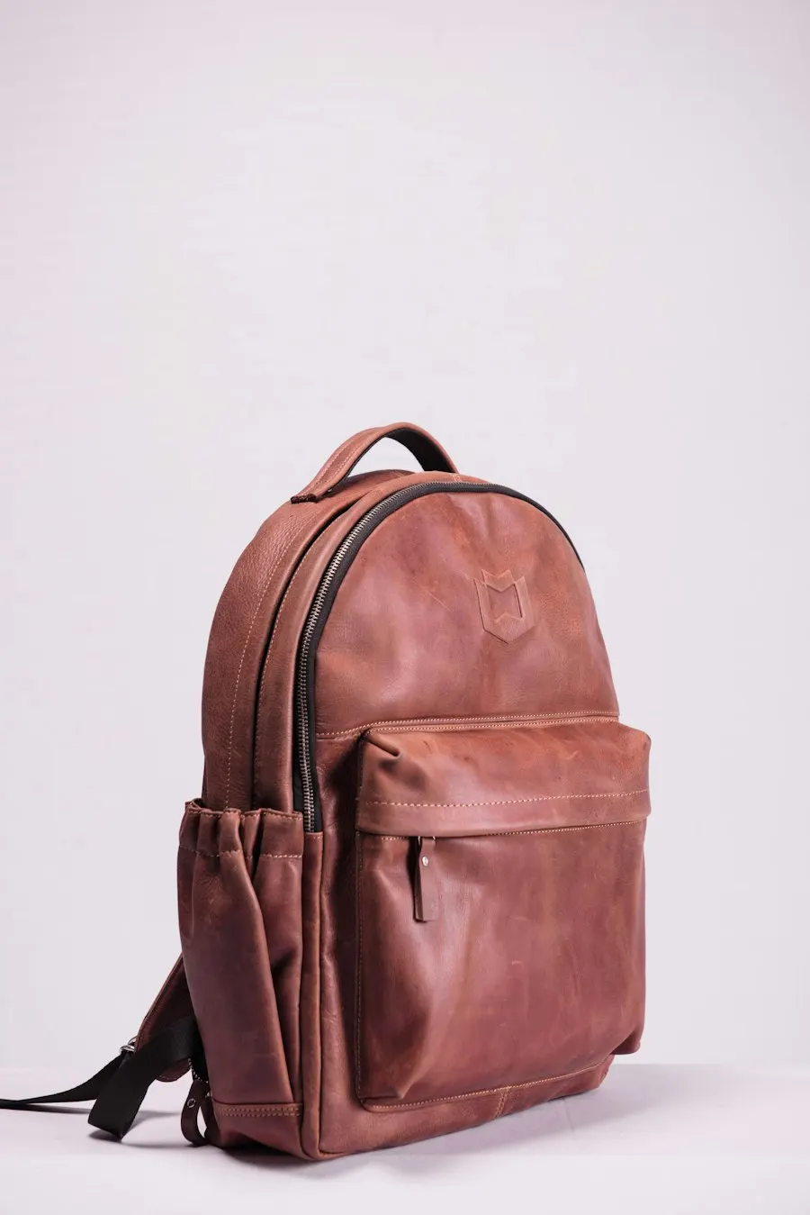 Rugged White Leather Backpack - Premium Feel, Easy Care