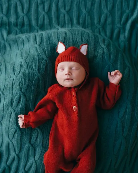 Comfy Red Knit Baby Romper - Play-All-Day Comfort