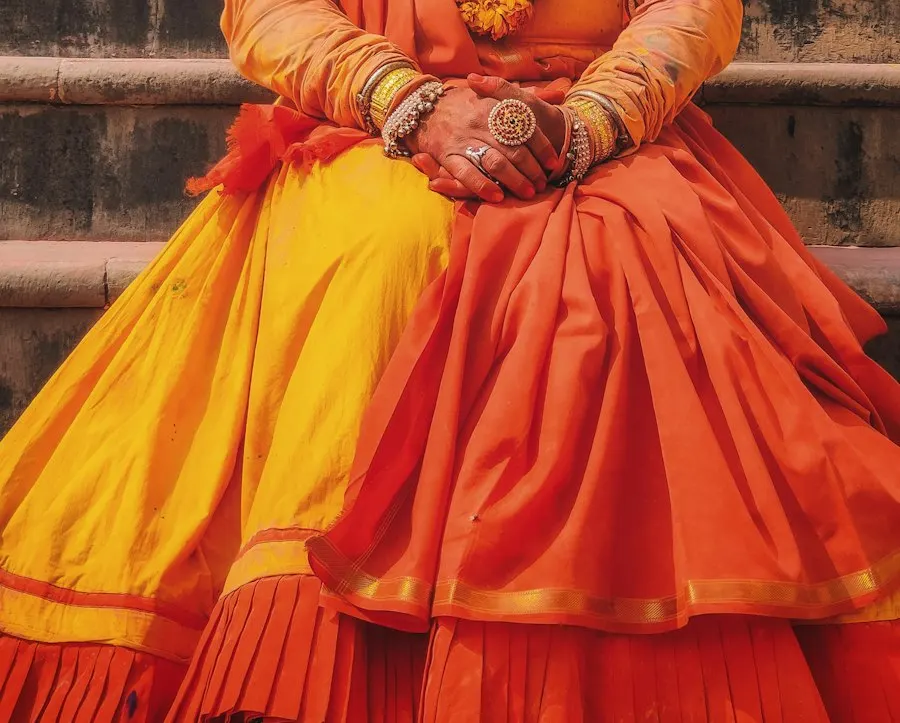 Royal Orange Rajasthani Angrakha Set - Made for Garba Rounds