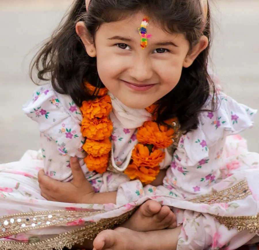 Kids Floral Ghagra Set - Dandiya Star Look