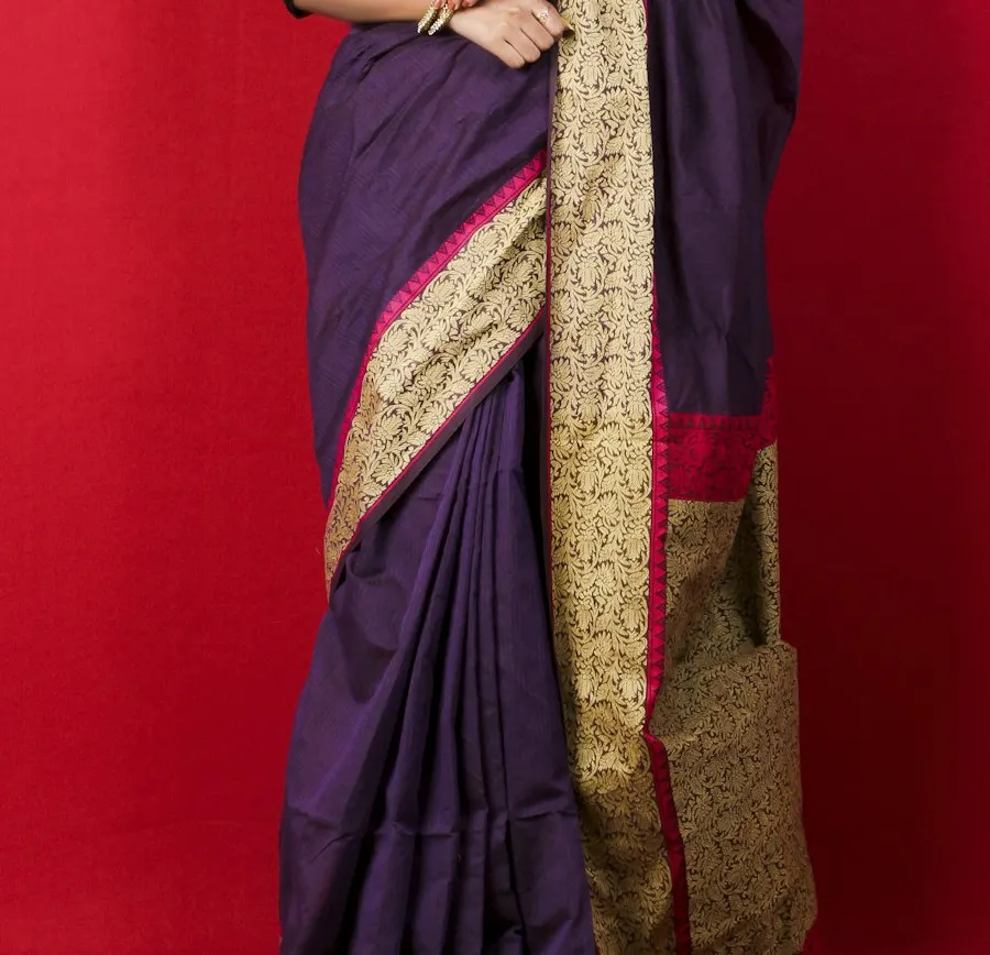 Handcrafted Brown Silk Saree - Festival of Lights Special