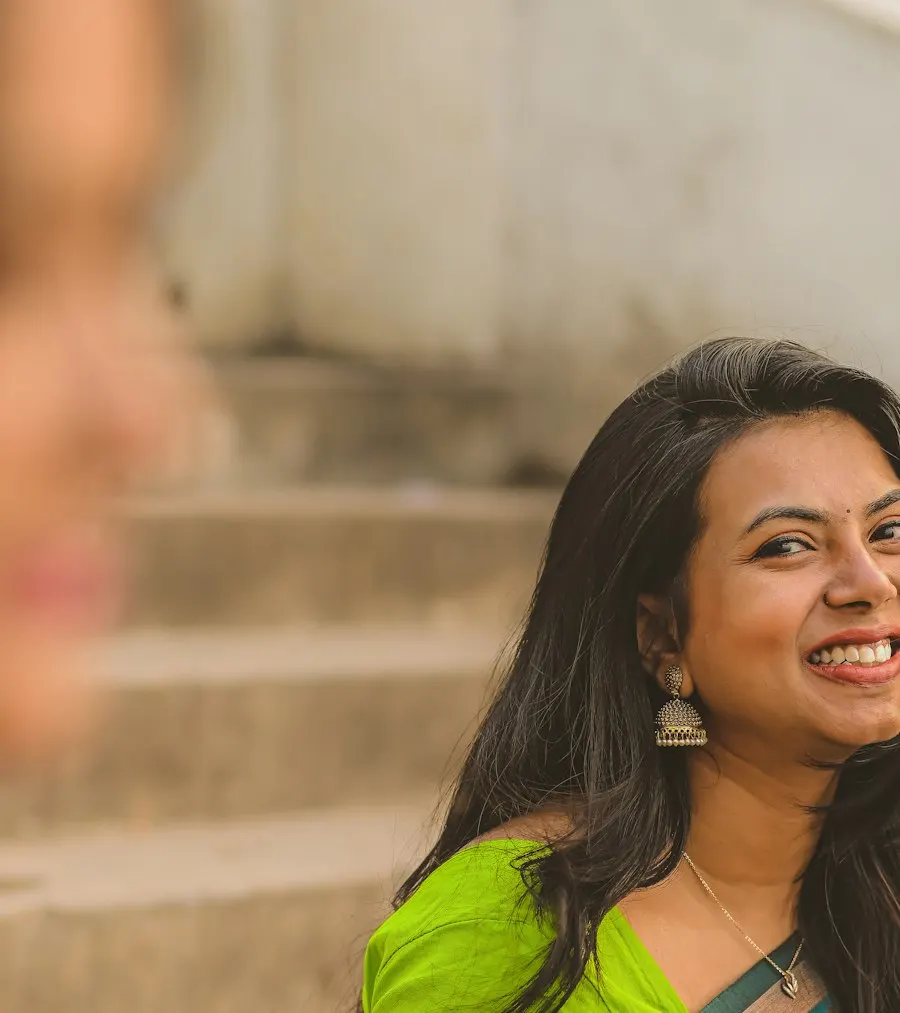 Festive Green Georgette Saree - Diwali Family Favourite