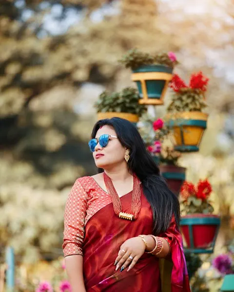 Radiant Red Georgette Saree - Pooja to Party Ready