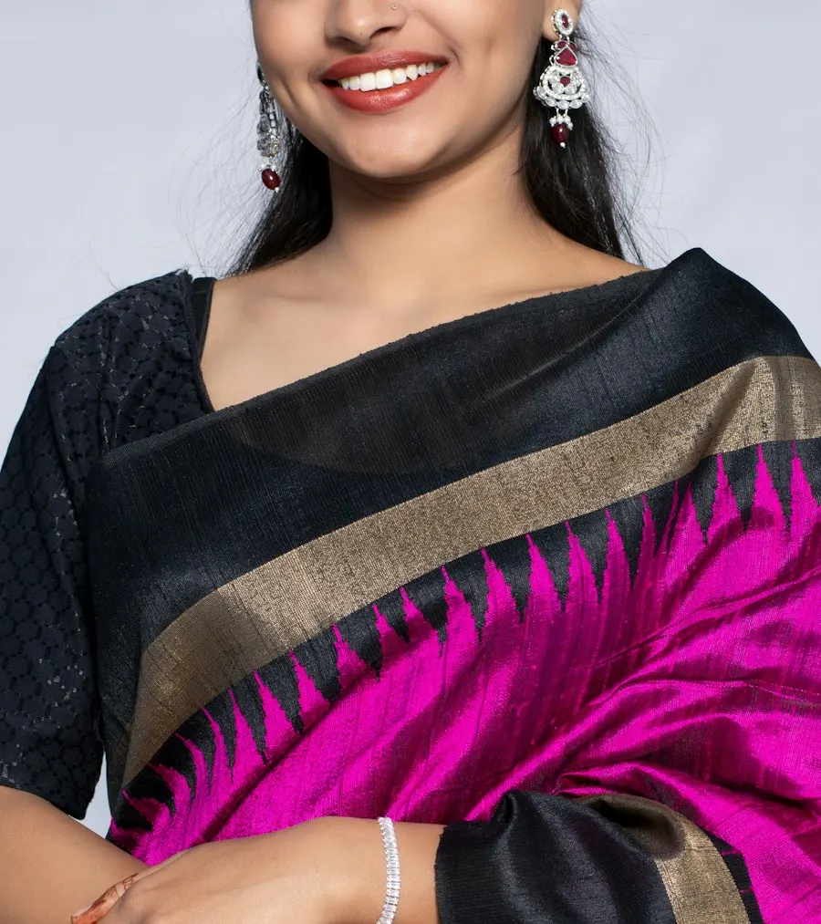 Royal Black Banarasi Silk Saree - Festival of Lights Special