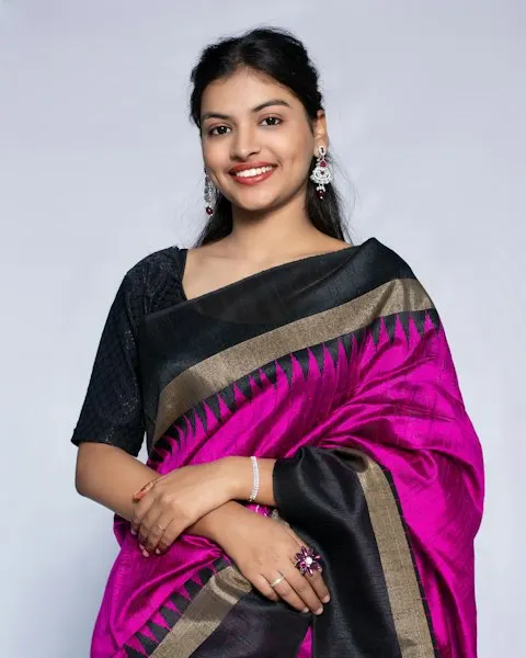 Royal Black Banarasi Silk Saree - Festival of Lights Special