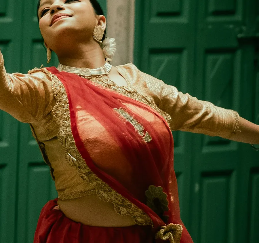 Handcrafted Red Lehenga Choli - Heritage Craft Look