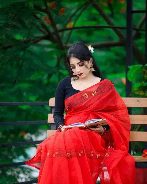 Festive Red Banarasi Silk Saree - Classic Indian Charm