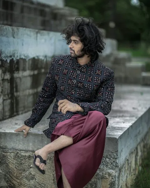 Printed Kurta with Dhoti Pants - Heritage Craft Look