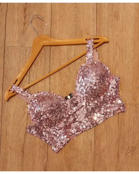 Rose Sequin Party Bralette - Seamless Feel