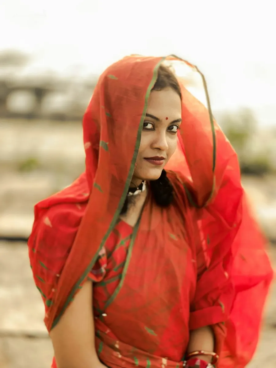 Radiant Red Silk Saree - Shine This Diwali