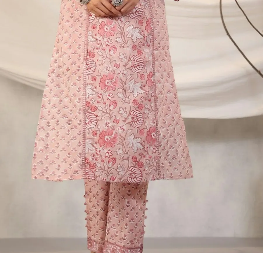 Floral Pink Cotton Kurti - Made to Turn Heads
