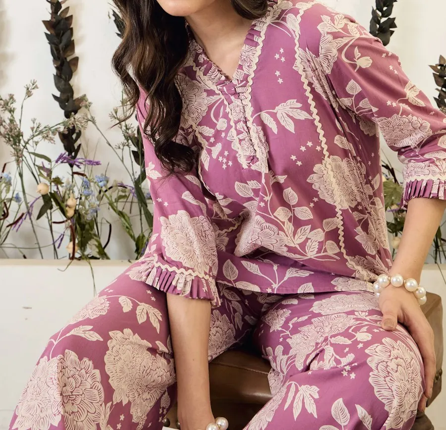Floral Cotton Pajama Set - Insta-Ready Look