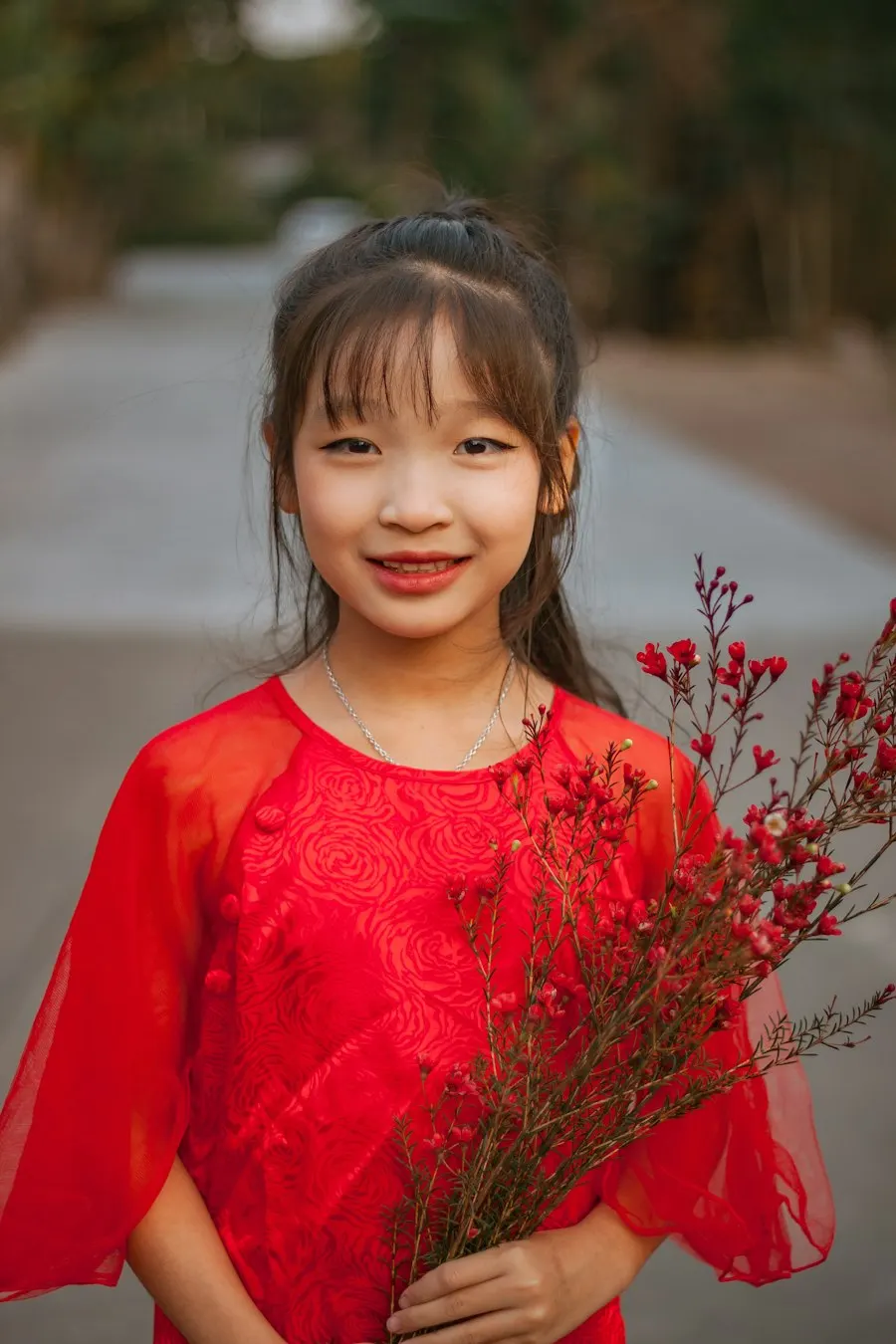 Little Star Red Crepe Dress - Easy Wear for Busy Kids