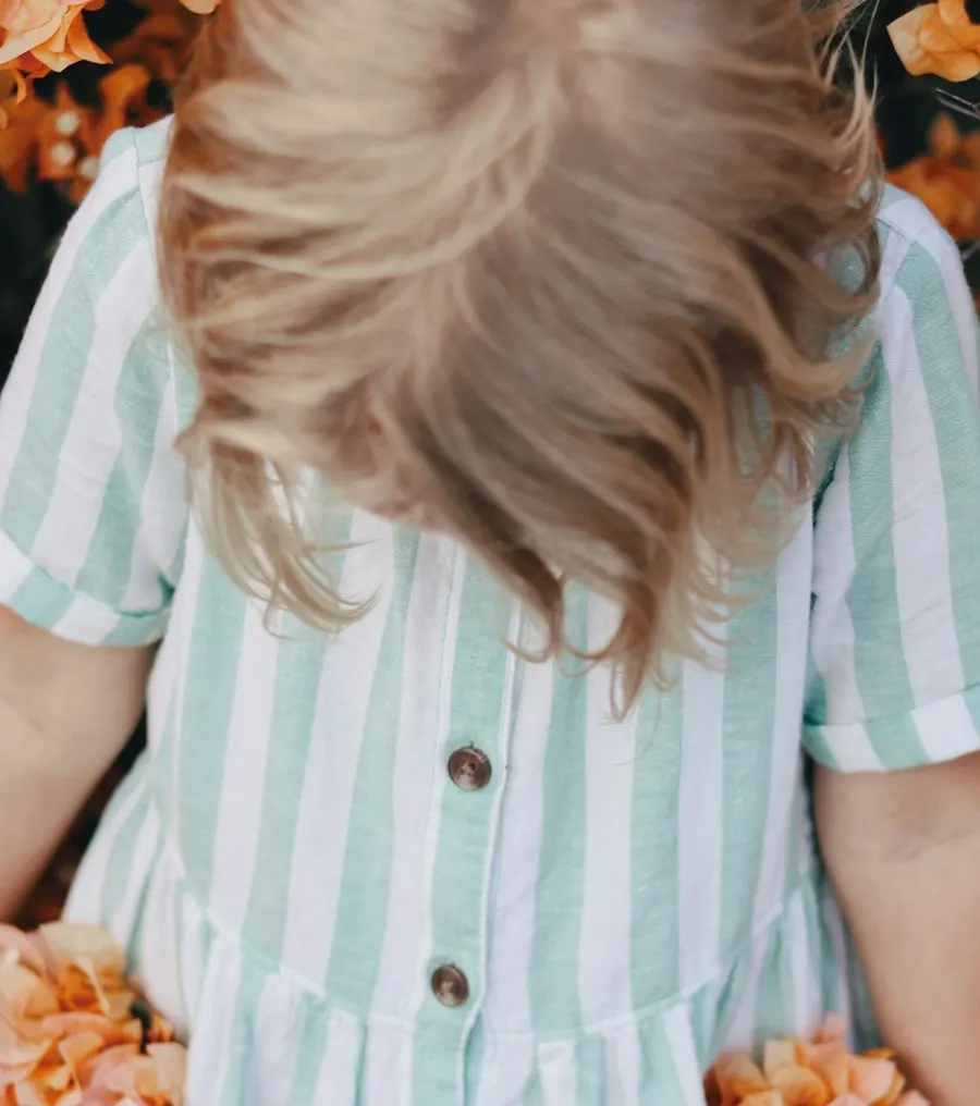 Striped White Linen Blend Dress - Soft on Little Skin