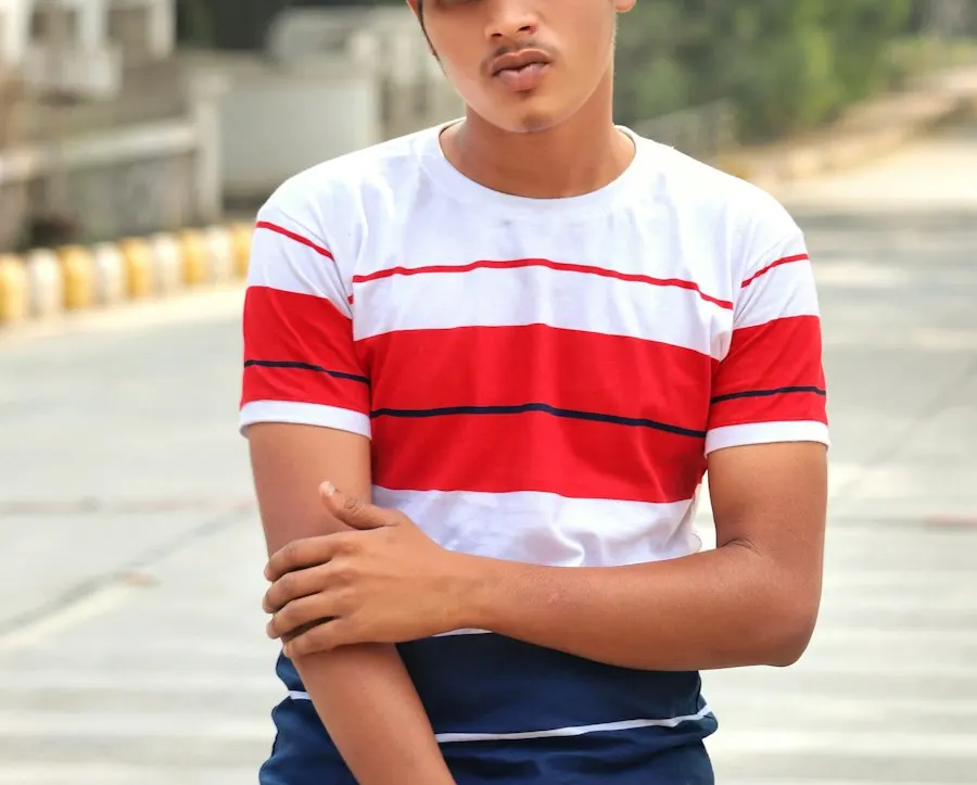 Striped White Denim T-Shirt - Photo-Perfect Moments