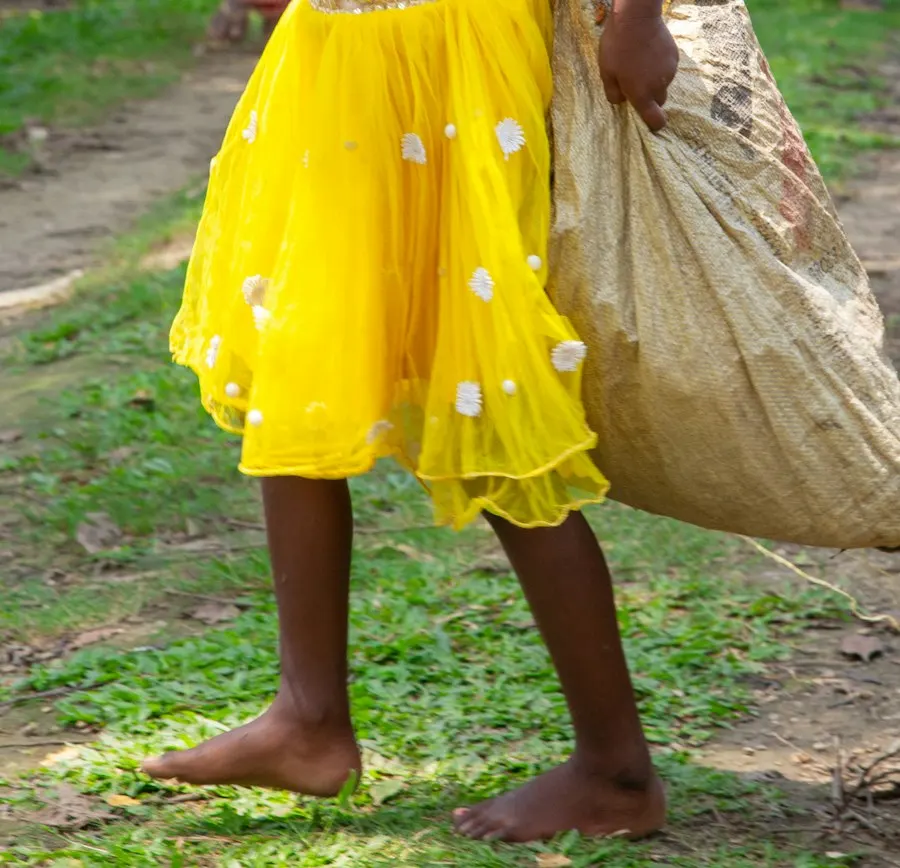 Little Star Yellow Crepe Dress - Cute & Comfy