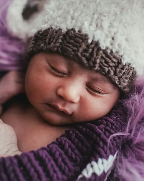 Adorable Purple Knit Cap - Soft on Little Skin