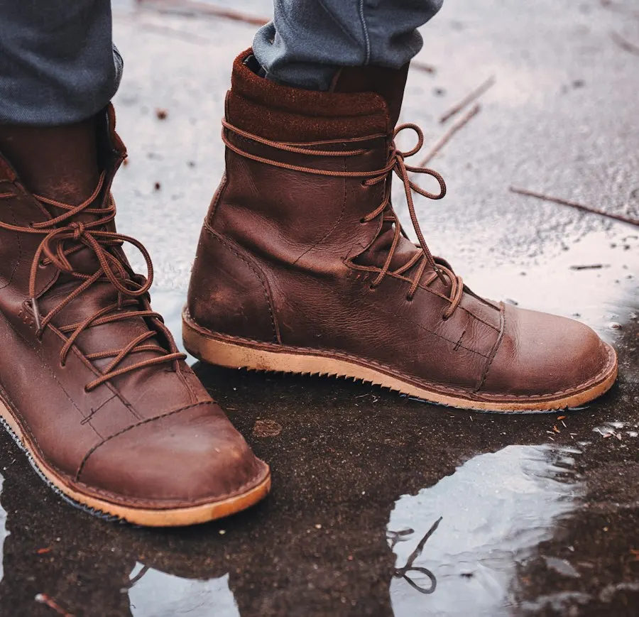 Premium Brown Denim Boots - Premium Feel, Easy Care